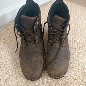 Women’s Brown Lace-Up Steel Toed Work Boots